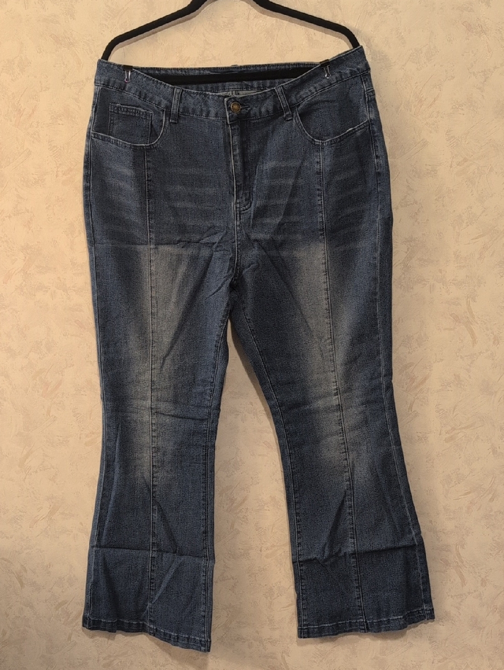 Dark Blue Flare Jeans for Women - Mid-Rise Stretch